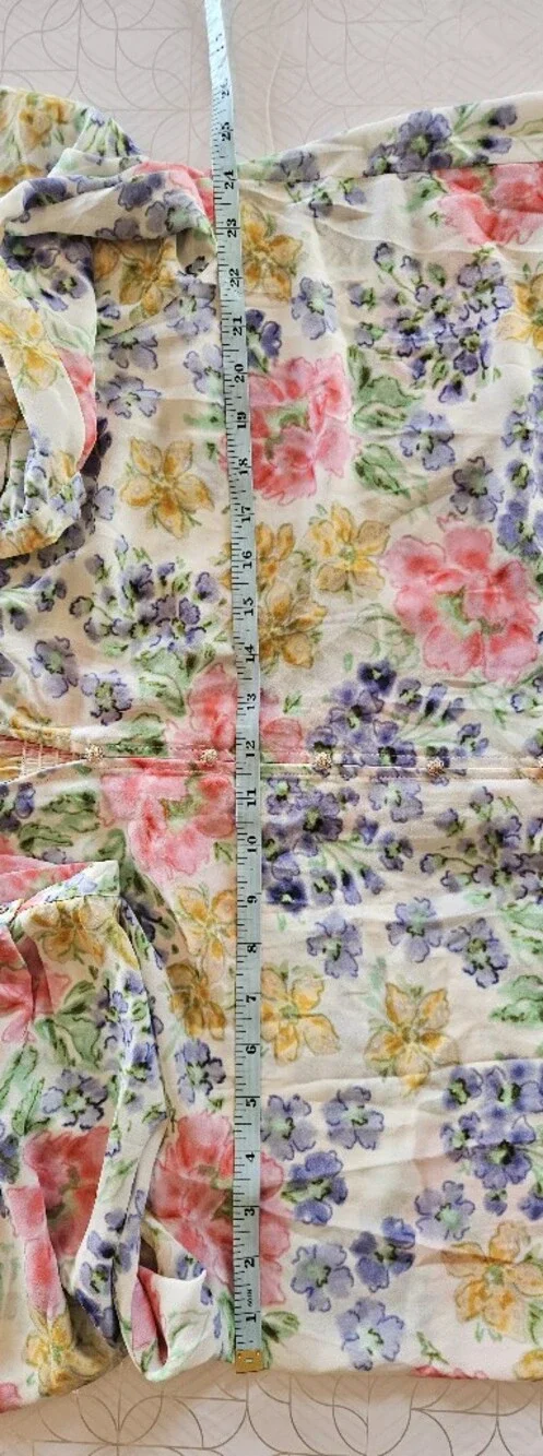 NWT Rose & Olive Georgette Button Front Floral Top Plus Size 1X - Picture 8 of 9